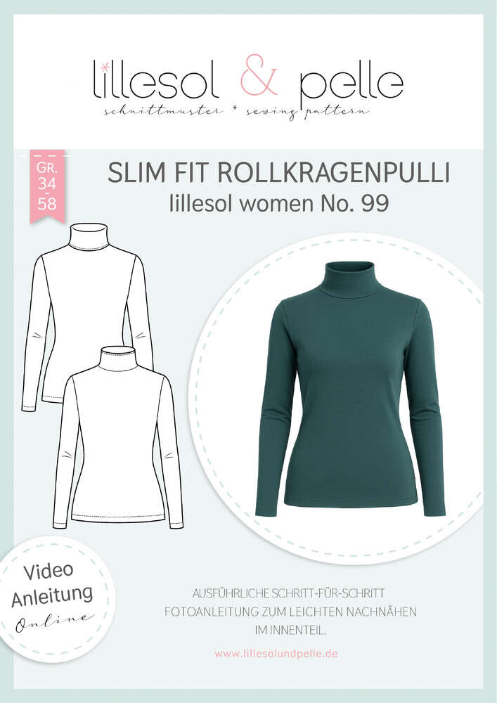 Papierschnittmuster Lillesol & Pelle Slim Fit Rollkragenpulli No. 99