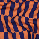 Viskose Ecovero Stoff Webware Muster orange blau