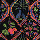 Pommé Viskose Stoff Webware Boho Muster schwarz
