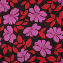 Cotton Satin Baumwolle Blumen schwarz