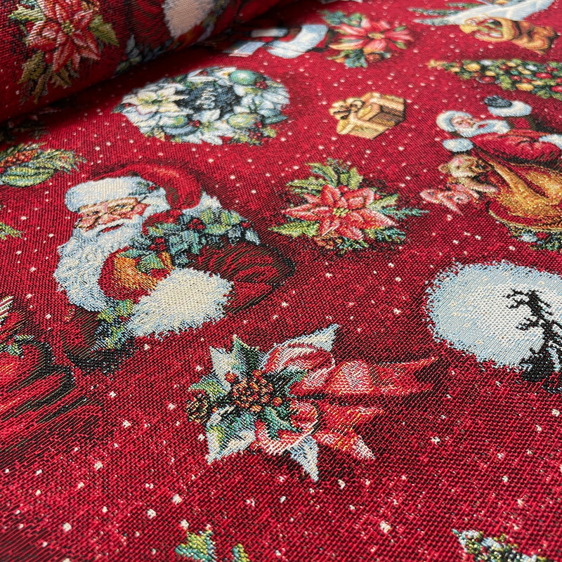 Swafing Sven Gobelin Stoff Wintermotiv rot