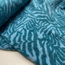 Swafing Emily Jacquard Jersey Stoff Zebra Muster petrol