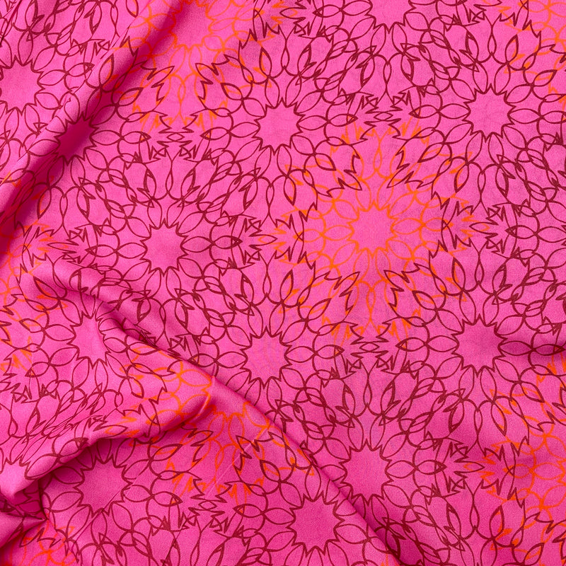 Viskose Stoff Mandala pink