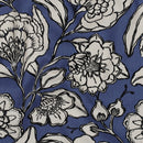 Canvas Stoff Blumen blau