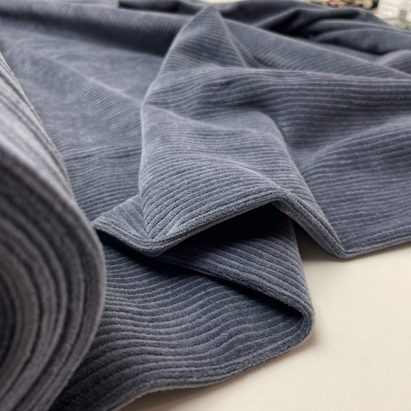 Swafing Juna Sweat Cord Stoff mit Elasthan grau blau