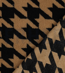 Teddy Stoff Jackenstoff Hahnentritt braun