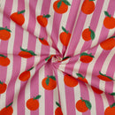 Poppy Design Beschichtete Baumwolle Stoff Streifen orangen pink