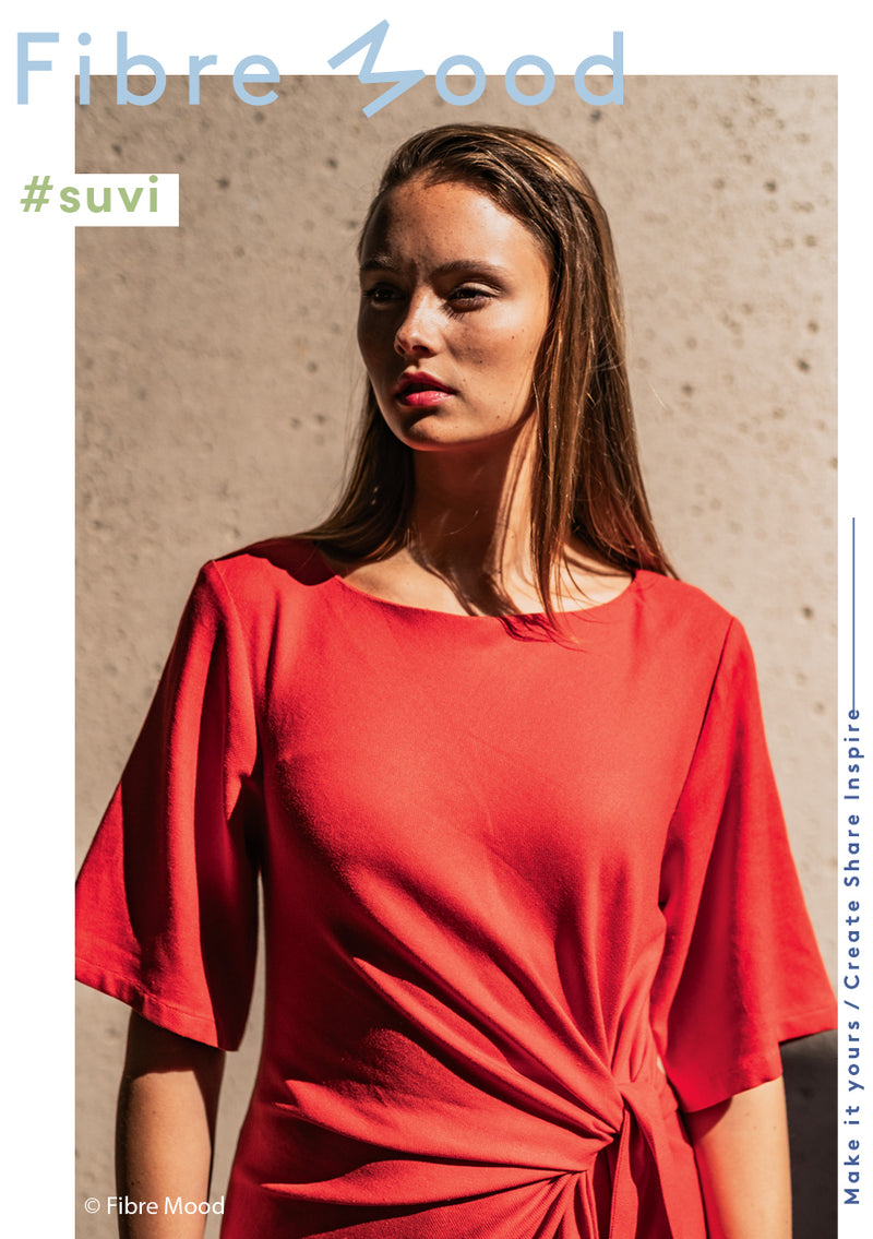 Fibre Mood Viskose Leinen Twill Stoff uni rot