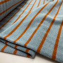 Kurzfloorfrottee Frottee Streifen blau braun