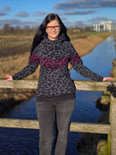 Swafing Sweat angeraut Leo Animal Print dunkelgrau