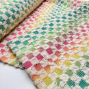 Baumwolle mit Viskose Jacquard Stoff Webware Schachbrettmuster bunt kariert