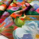 Viskose Stoff Webware Digital Blumen bunt