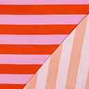 Poppy angerauter Soft Sweat Stoff Streifen orange pink
