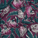 Handgefertigte Batik Baumwolle Blumen lila