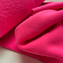 Teddy Boucle Stoff Jackenstoff mit Fleeceabseite neon pink