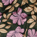 Cotton Satin Baumwolle Blumen grün