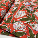 Handgefertigte Batik Baumwolle Blumen orange