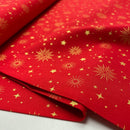 Baumwoll Stoff Weihnachten Sterne rot