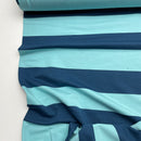 French Terry Sweat  Stoff Streifen blau