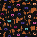 Nerida Hansen angerauter Soft Sweat Stoff Blumen braun