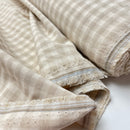 Seersucker Karo Stoff Webware kariert beige