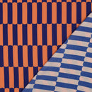 Viskose Ecovero Stoff Webware Muster orange blau