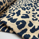 Ilja Fabrics Sweat angeraut Leo Animal Print blau