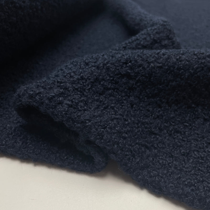 Boucle Stoff Jackenstoff dunkelblau
