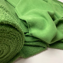 Teddy Boucle Stoff Jackenstoff mit Fleeceabseite grün