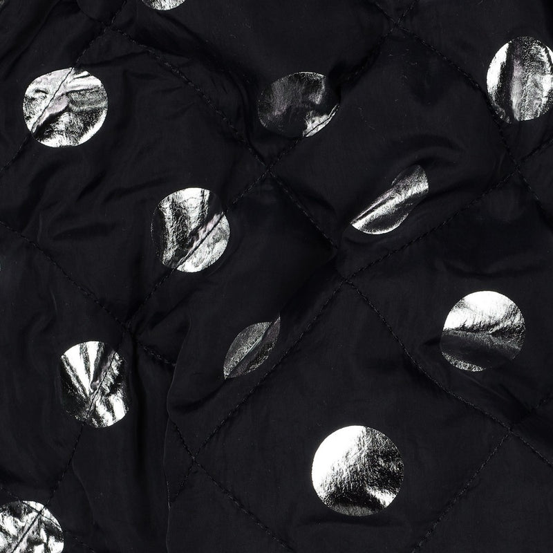 Jacken Stepp Stoff Stepper Punkte silber schwarz