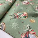 Swafing Santa Canvas Stoff Weihnachten grün