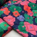 Jacken Stepp Stoff Stepper Blumen blau