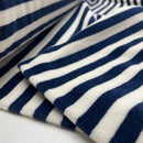 Nicki Jersey Stoff gestreift blau weiß