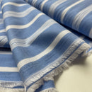 Weiche Baumwolle Stoff für Bekleidung Streifen Muster blau