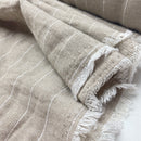 Viskose Leinen Stoff Streifen beige