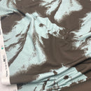 Mies & Moos French Terry Sweat Stoff Pferde braun blau