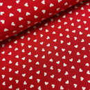 Westfalenstoffe Stoff Baumwolle Junge Linie Herzen rot