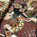 Jersey Stoff Blumen Muster braun