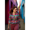 Nerida Hansen Viskose Stoff mit Stretchanteil Webware kariert rot