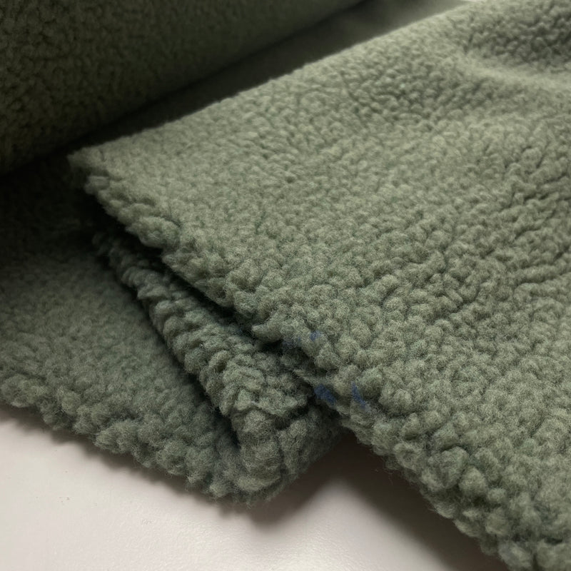 Fibre Mood Teddy Plüsch Stoff Jackenstoff grün