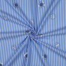 Cotton Baumwolle Webware Pailetten Streifen blau