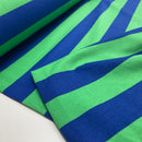Poppy angerauter Soft Sweat Stoff Streifen grün blau
