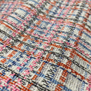 Sommer Boucle Stoff kariert orange
