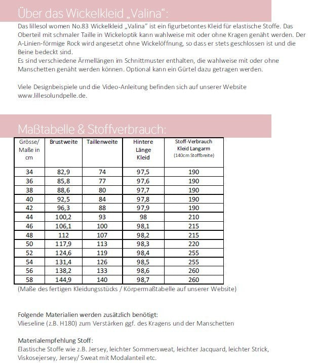 Papierschnittmuster Lillesol & Pelle No. 83 Wickelkleid
