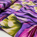 Viskose Ecovero Stoff Webware Blumen lila violett