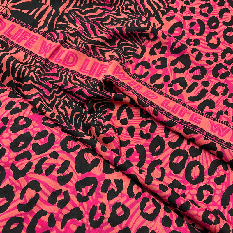 Panel Stoff Ibiza Viskose Voile Flower Leopard Stripes