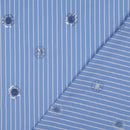 Cotton Baumwolle Webware Pailetten Streifen blau