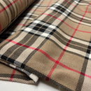 Tartan Check Bekleidungsstoff Stoff kariert beige rot