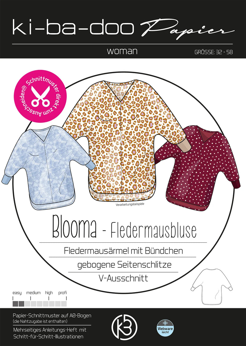 Papierschnittmuster Kibadoo Blooma Bluse