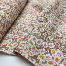 Viskose Crinkle Stoff Webware Blumen braun